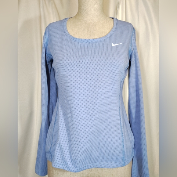 Nike Tops - Nike Running Long Sleeve, Women Blue Dri-Fit Breathable, Round Neck, S
